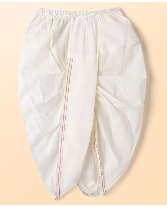 Babyhug 100% Cotton Cambric Woven Full Sleeves Printed Kurta Dhoti Set - Off White