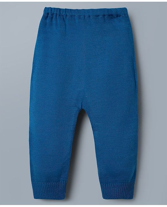 Babyhug Knit Full Sleeves Striped Sweater Set - Blue & White