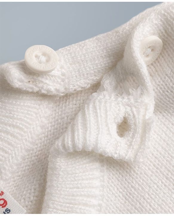 Babyhug Knit Full Sleeves Striped Sweater Set - Blue & White