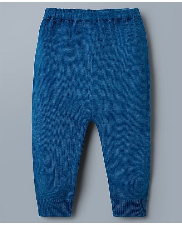 Babyhug Knit Full Sleeves Striped Sweater Set - Blue & White