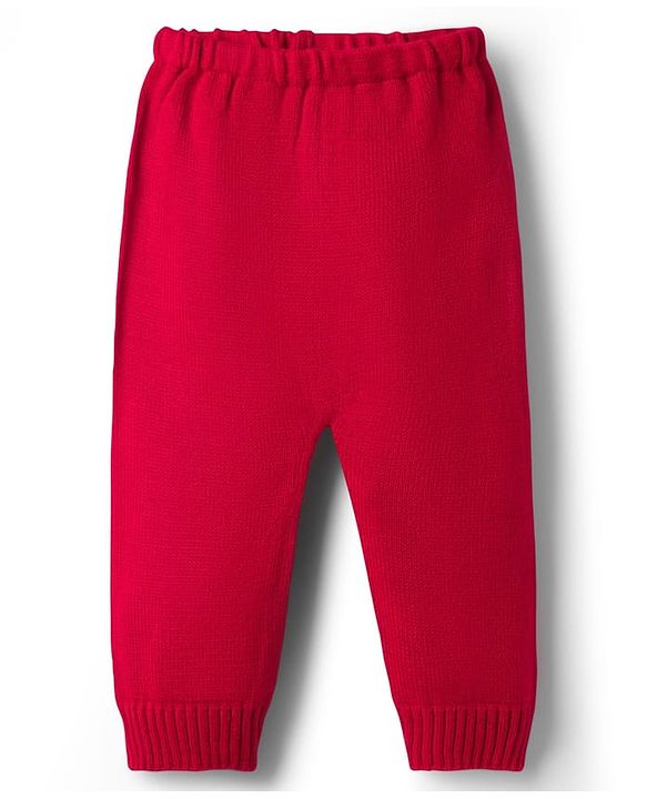 Babyhug Knit Full Sleeves Striped Sweater Set - Navy Blue & Red