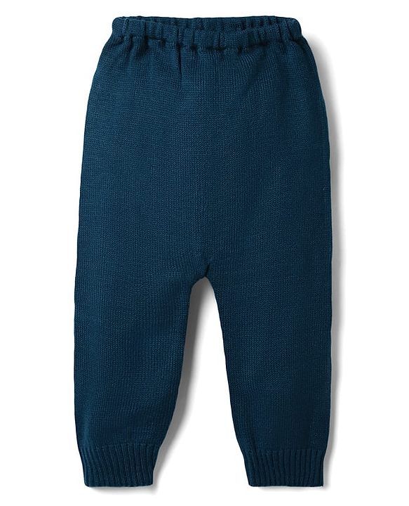 Babyhug Knit Full Sleeves Striped  Sweater Set - Rust & Navy