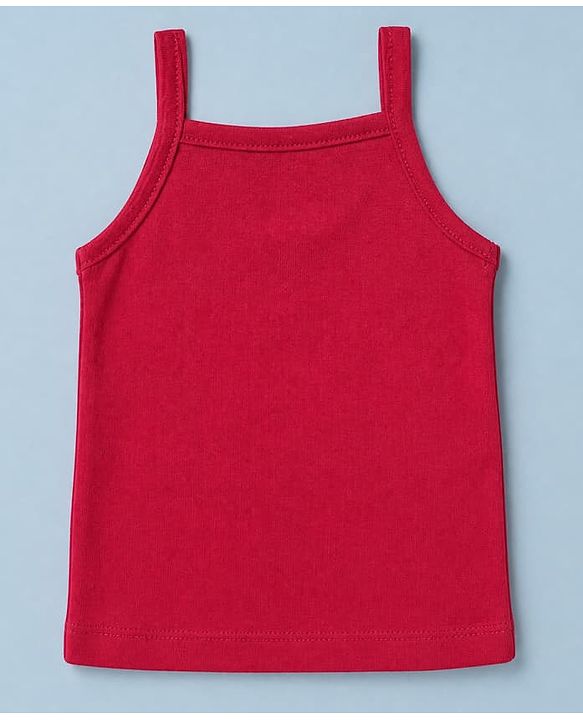 Babyhug 100% Cotton Single Jersey Knit Sleeveless Slips with Floral Print & Polka Dots Pack of 3 - Pink & Red