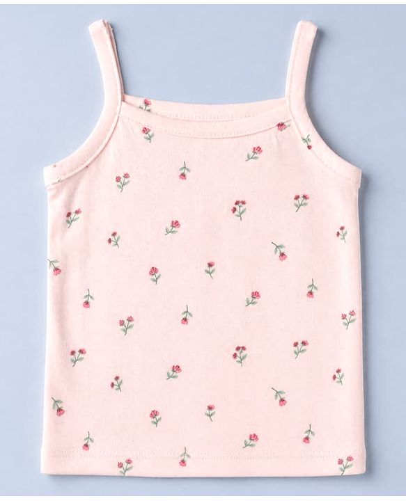 Babyhug 100% Cotton Single Jersey Knit Sleeveless Slips with Floral Print & Polka Dots Pack of 3 - Pink & Red