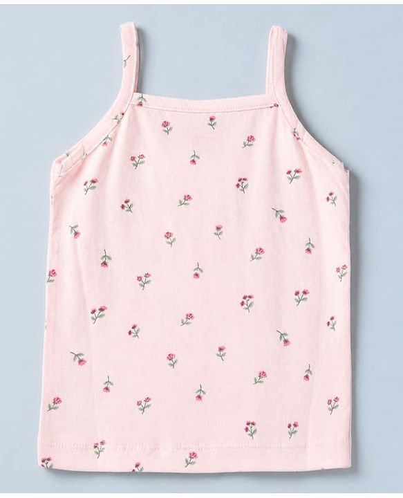Babyhug 100% Cotton Single Jersey Knit Sleeveless Slips with Floral Print & Polka Dots Pack of 3 - Pink & Red