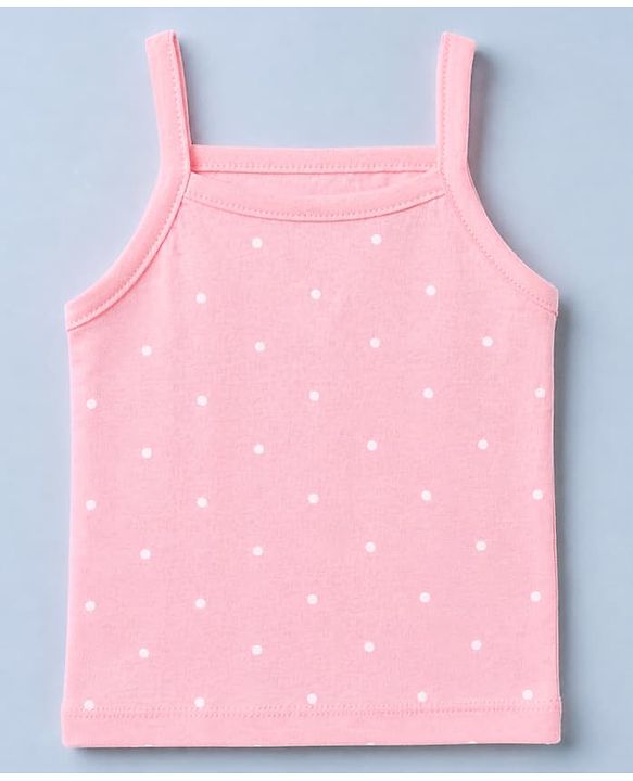 Babyhug 100% Cotton Single Jersey Knit Sleeveless Slips with Floral Print & Polka Dots Pack of 3 - Pink & Red