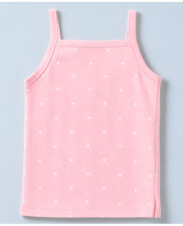 Babyhug 100% Cotton Single Jersey Knit Sleeveless Slips with Floral Print & Polka Dots Pack of 3 - Pink & Red