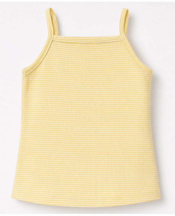 Babyhug 100% Cotton Single Jersey Knit Sleeveless Striped Slips With Bunny Print Pack of 3 - Yellow, Light Blue & White