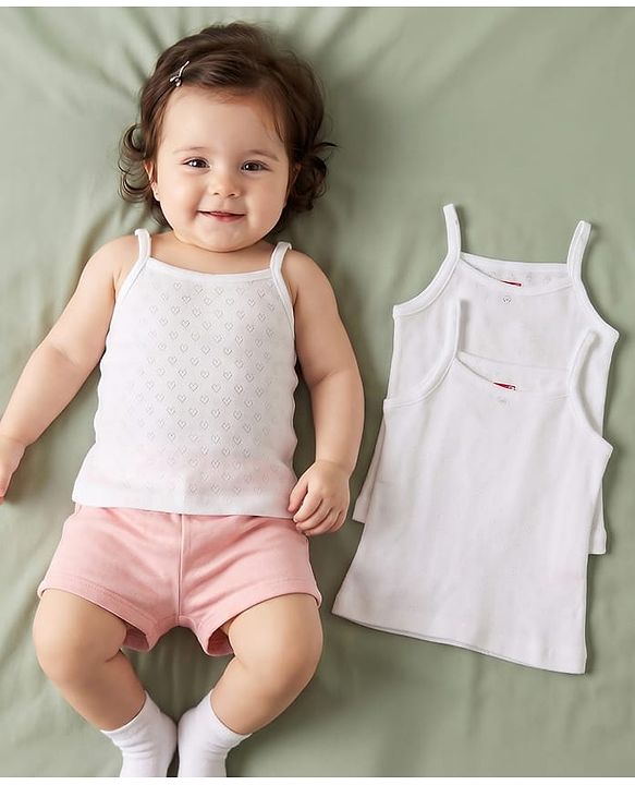 Babyhug 100% Cotton Knit Solid Colour Sleeveless Slips Pack of 3 - White