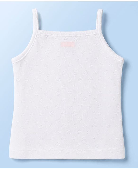 Babyhug 100% Cotton Knit Solid Colour Sleeveless Slips Pack of 3 - White