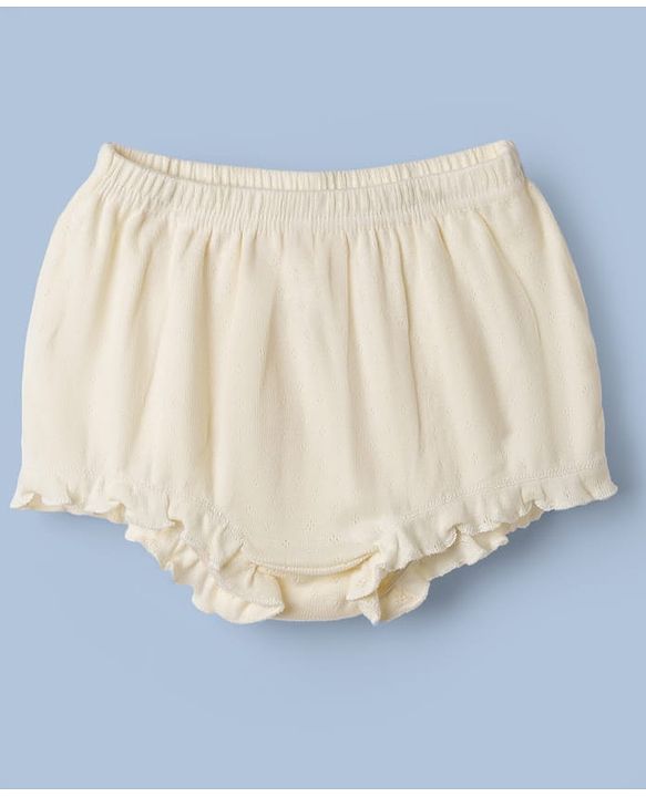 Babyhug 100% Cotton Single Jersey Knit Solid Colour Antibacterial Bloomer Pack of 3 - Cream