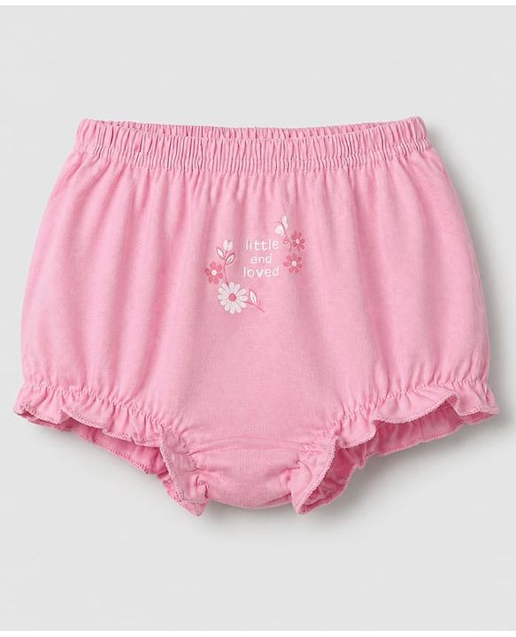 Babyhug 100% Cotton Single Jersey Knit Antibacterial Bloomers With Floral Print Pack of 3 - Blue Pink White