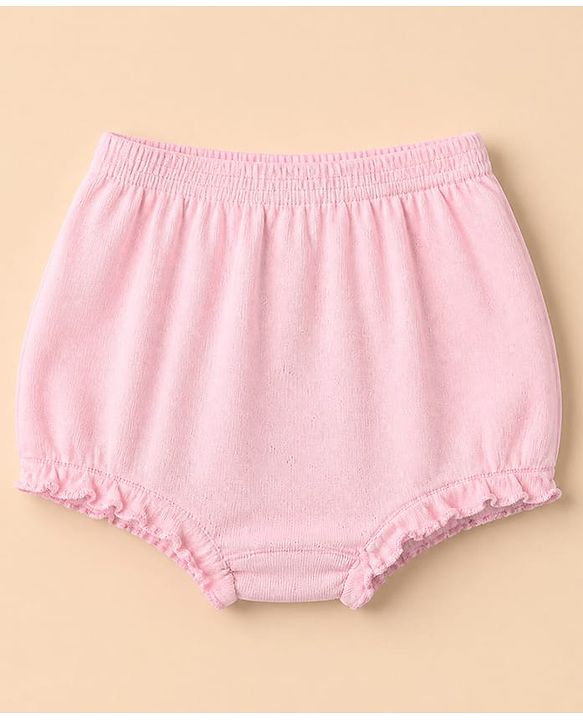 Babyhug 100% Cotton Single Jersey Knit Antibacterial Bloomers With Floral Print Pack of 3 - Purple White & Pink