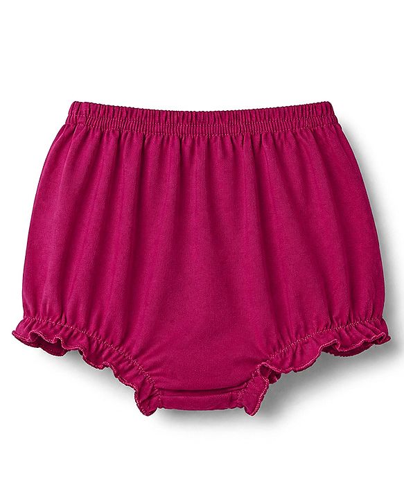 Babyhug 100% Cotton Knit Antibacterial Bloomers with Floral Print Pack of 3 - Red & Pink