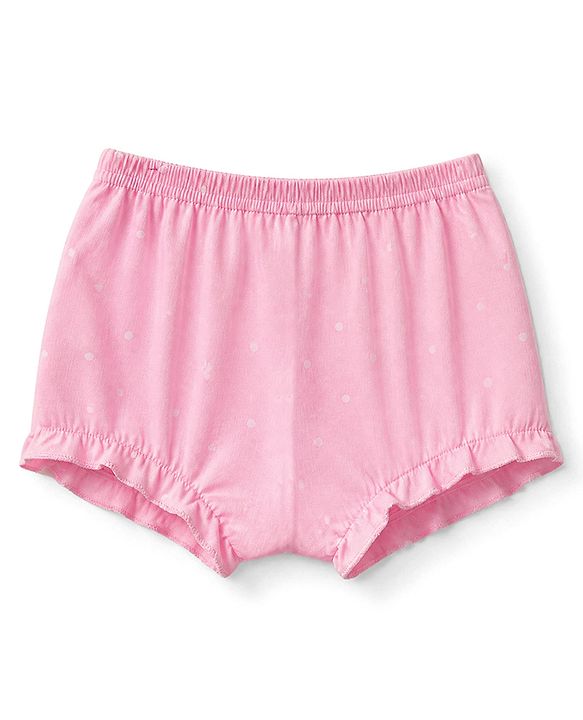 Babyhug 100% Cotton Knit Antibacterial Bloomers with Floral Print Pack of 3 - Red & Pink