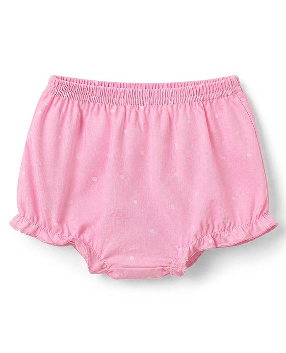 Babyhug 100% Cotton Knit Antibacterial Bloomers with Floral Print Pack of 3 - Red & Pink