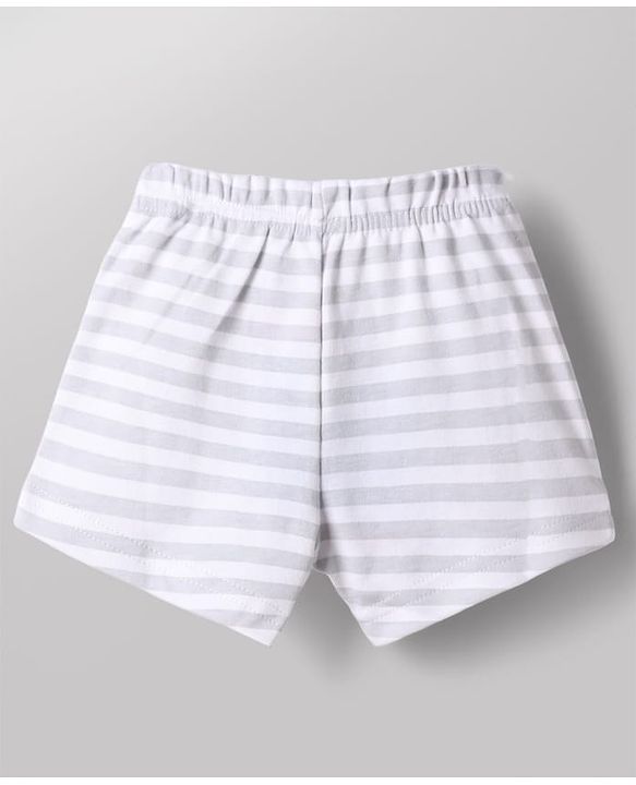 Babyhug Disney 100% Cotton Interlock Knit Trunks with Stripes & Mickey Mouse Print Pack of 2 - White & Peach