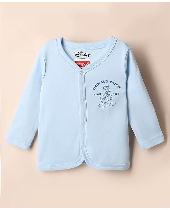 Babyhug Disney 100% Cotton Interlock Knit Full Sleeves Jhablas Mickey Mouse Print Pack of 3 - Blue & White