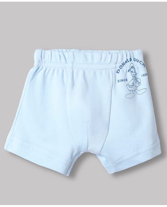 Babyhug Disney 100% Cotton Interlock Knit Trunks With Mickey Mouse Print Pack of 3 - Blue & White