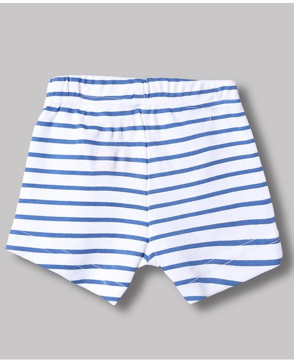 Babyhug Disney 100% Cotton Interlock Knit Trunks With Mickey Mouse Print Pack of 3 - Blue & White