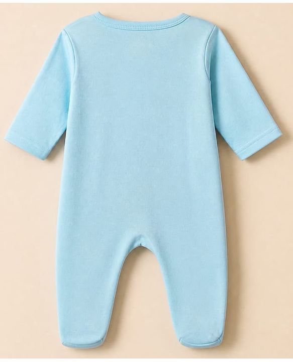 Babyhug Disney 100% Cotton Interlock Knit Full Sleeves Footed Sleepsuit With Mickey Mouse Print Pack Of 2 - Blue