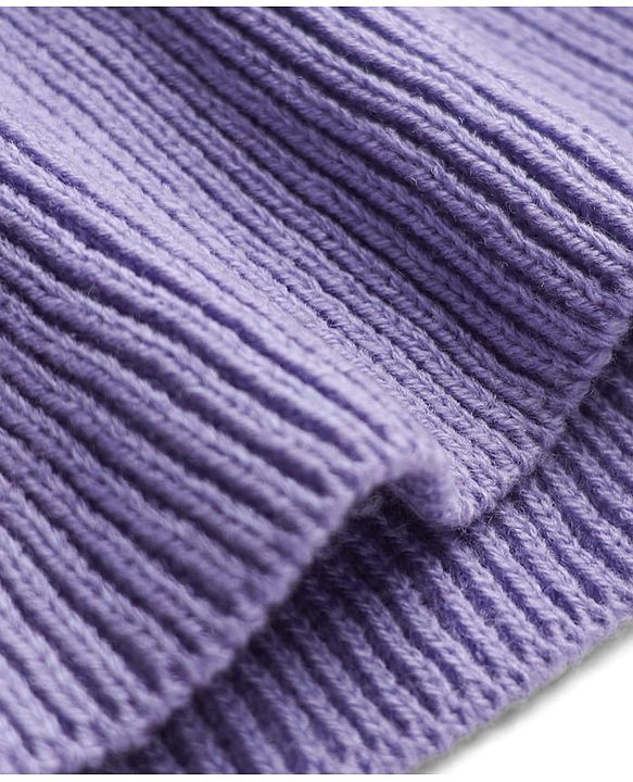Babyhug Knit A-Line Full Sleeves Sweater Set with Polka Dot Design - Lavender