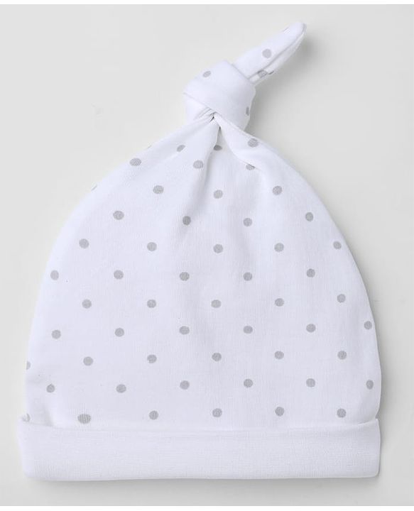 Babyhug Disney 100% Cotton Interlock Knit Pony Cap with Polka Dots & Minnie Mouse Print Pack of 2 White & Pink - Diameter 14 cm