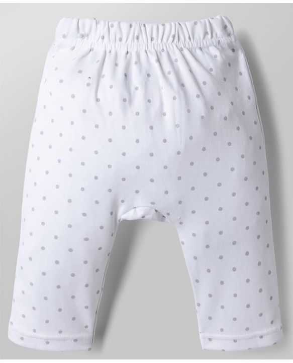 Babyhug Disney 100% Cotton Interlock Knit Full Length Striped Diaper Leggings with Minnie Mouse Graphic & Polka Dots Print Pack of 2 - White & Pink