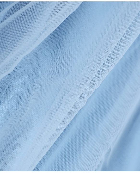 Babyhug Single Jersey Knit Half Sleeves One Piece Dress with Bow Applique - Blue