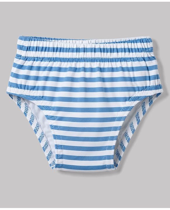 Babyhug 100% Cotton Single Jersey Knit Striped Antibacterial Briefs With Vehicle Print Pack of 3 - Multicolor