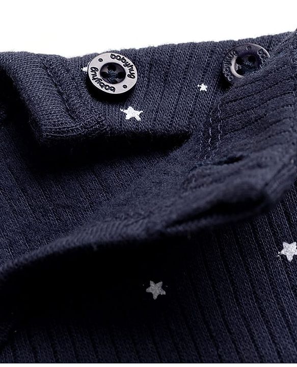 Babyhug Knit Full Sleeves Pullover Star Printed Thermal Inner Wear Set with Vest - Navy