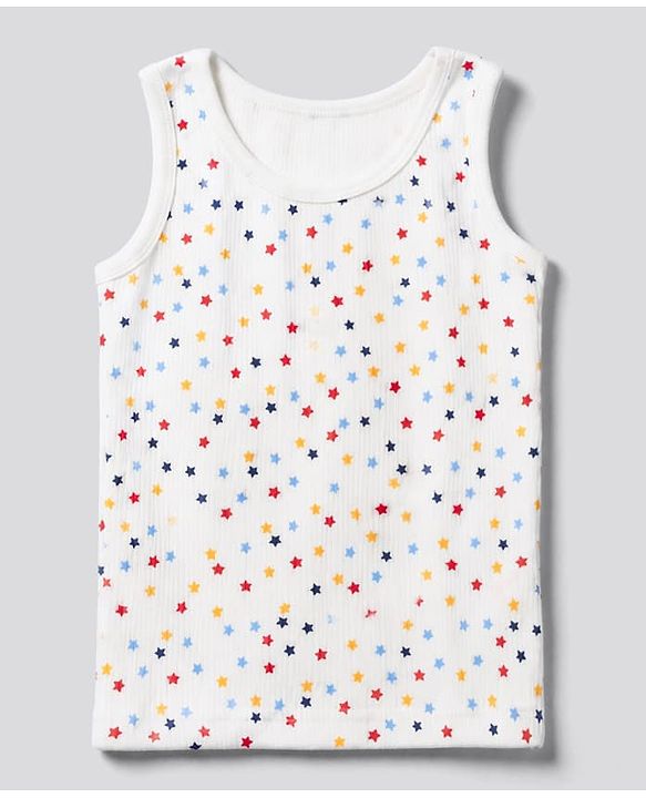 Babyhug Knit Full Sleeves Vests & Pant Thermal Inner Wear with Star Print - Offwhite