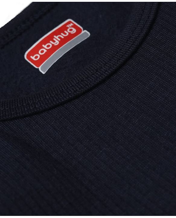 Babyhug Cotton Mix Knit Sleeveless Thermal Inner Wear - Navy Blue