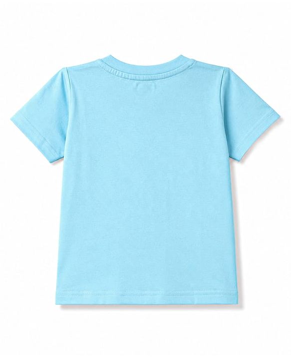 Babyhug 100% Cotton Knit Half Sleeves Striped & Animal Printed T-Shirts Pack of 3 - Light Blue Green & Beige