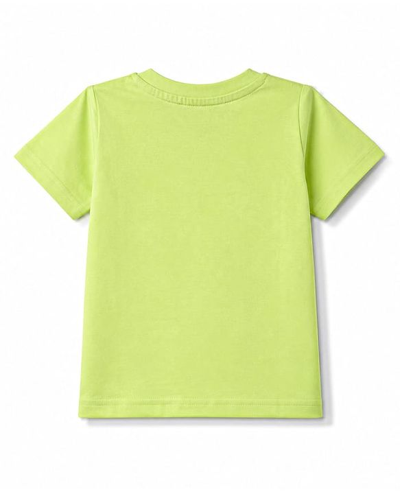 Babyhug 100% Cotton Knit Half Sleeves Striped & Animal Printed T-Shirts Pack of 3 - Light Blue Green & Beige