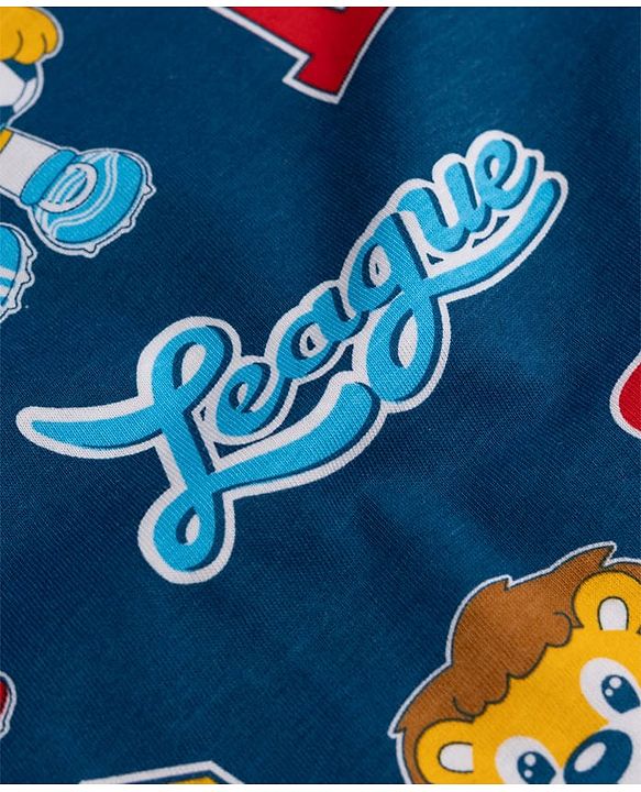 Babyhug 100% Cotton Knit Half Sleeves Lion & Bear Printed Co-Ords T-shirt & Shorts Night Suit - Navy Blue