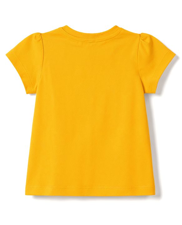 Babyhug 100% Cotton Knit Half Sleeves Floral Printed T-Shirt & Pyjama Night Suit - Yellow