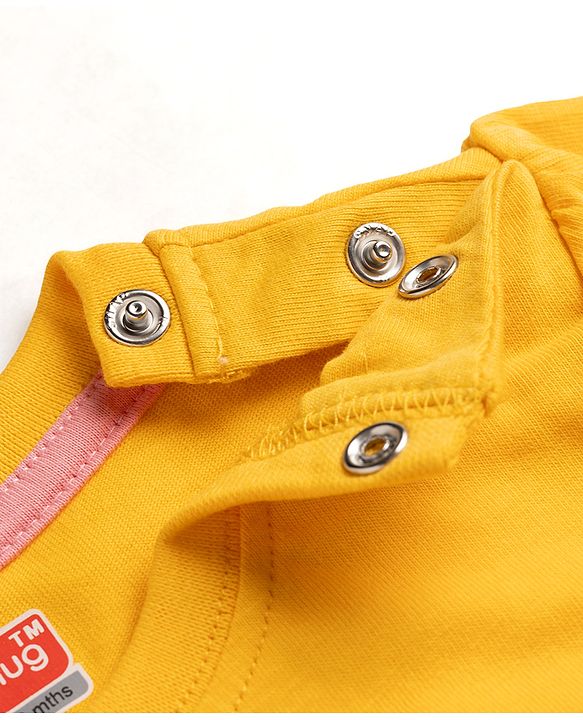 Babyhug 100% Cotton Knit Half Sleeves Floral Printed T-Shirt & Pyjama Night Suit - Yellow
