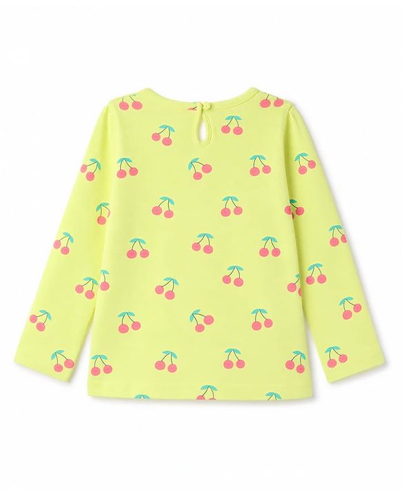 Babyhug 100% Cotton Knit Full Sleeves T-Shirts with Fruit Print Pack of 3 - Yellow Pink & Mint