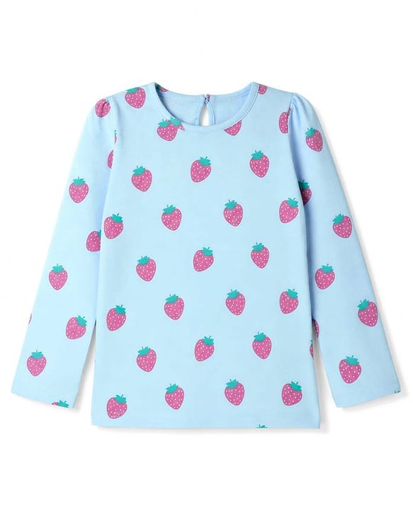 Babyhug 100% Cotton Knit Full Sleeves T-Shirts with Fruit Print Pack of 3 - Yellow Pink & Mint