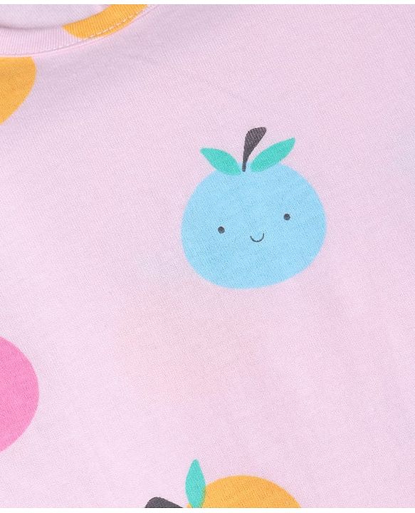 Babyhug 100% Cotton Knit Full Sleeves T-Shirts with Fruit Print Pack of 3 - Yellow Pink & Mint