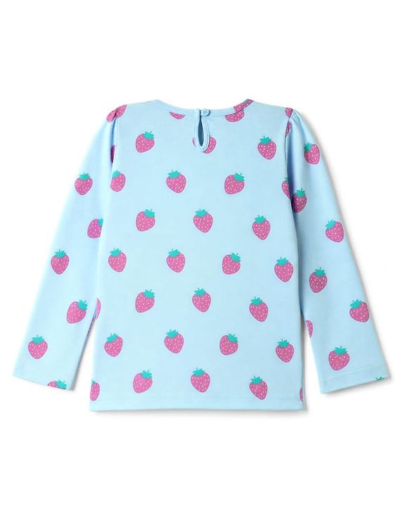 Babyhug 100% Cotton Knit Full Sleeves T-Shirts with Fruit Print Pack of 3 - Yellow Pink & Mint