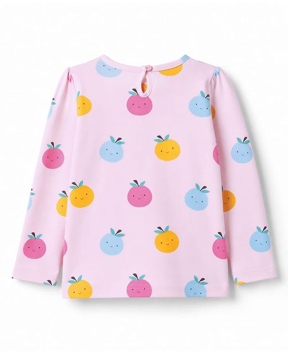 Babyhug 100% Cotton Knit Full Sleeves T-Shirts with Fruit Print Pack of 3 - Yellow Pink & Mint
