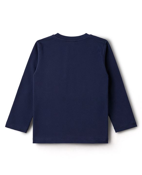 Babyhug 100% Cotton Knit Full Sleeves Sweet Dreams Printed T-Shirt & Pyjama Night Suit - Navy