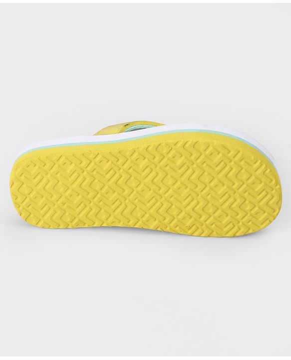 Pine Kids Slip On Flip Flops With Floral Print - Pink & Yellow