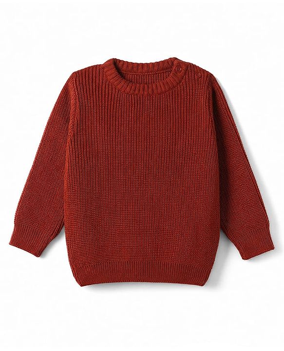Babyhug Knit Full Sleeves  Pullover Sweater - Red