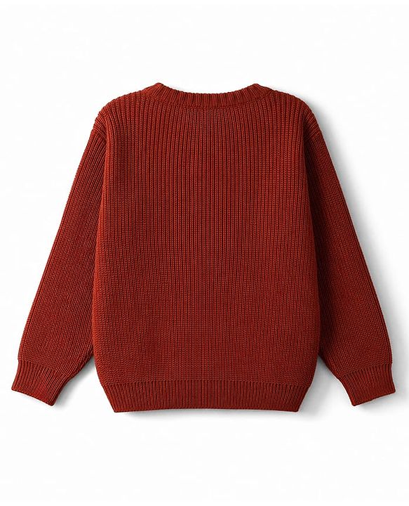 Babyhug Knit Full Sleeves  Pullover Sweater - Red