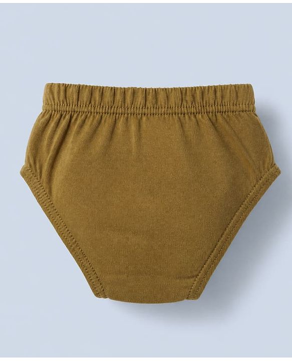 Babyhug 100% Cotton Single Jersey Knit Antibacterial Briefs with Stripes & Dinosaur Print Pack of 3 - Yellow White & Olive Green