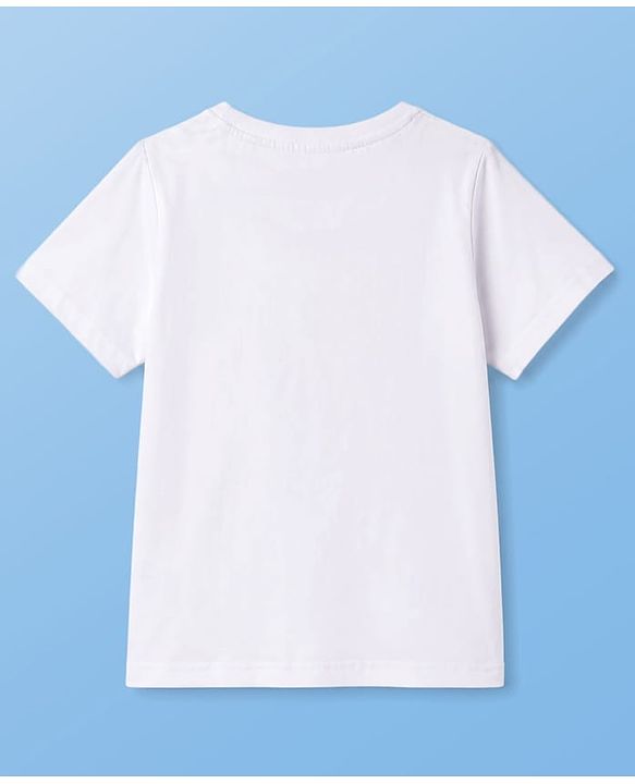 Pine Kids Cotton Knit Half Sleeves T-Shirt with California Unlimited Adventure Print - White