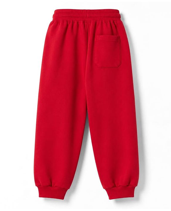 Pine Kids 100% Cotton Knit Full Sleeves Text Printed Winter Wear Set - Red